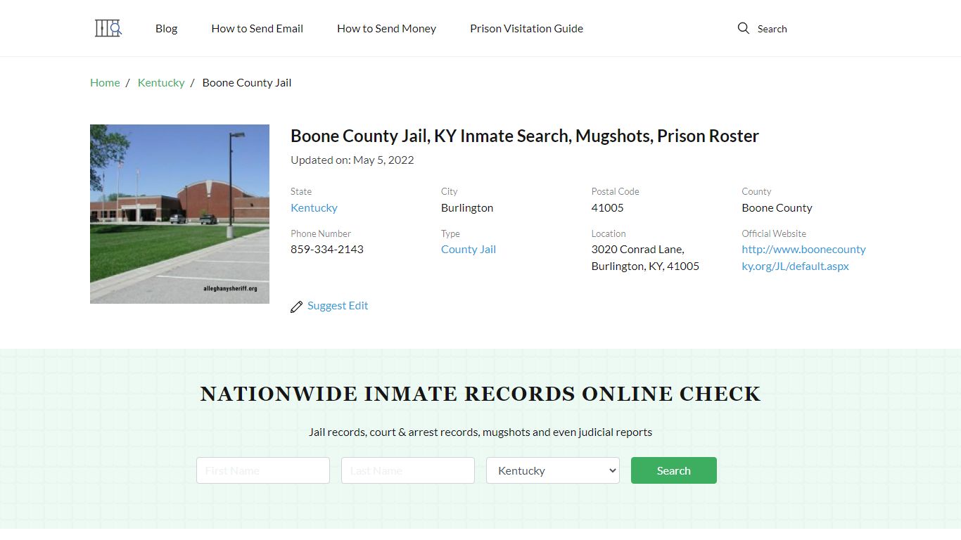 Boone County Jail, KY Inmate Search, Mugshots, Prison ...