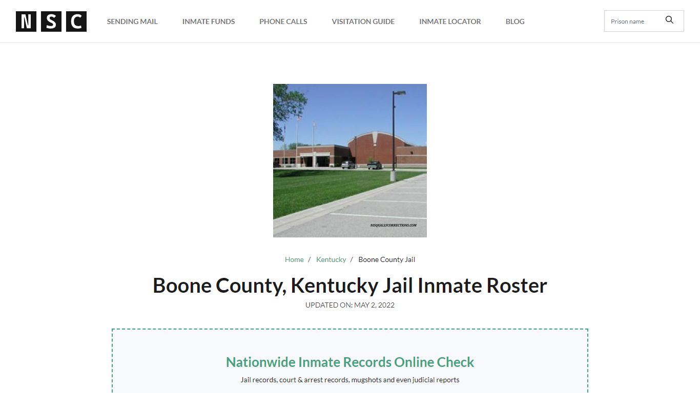 Boone County, Kentucky Jail Inmate List